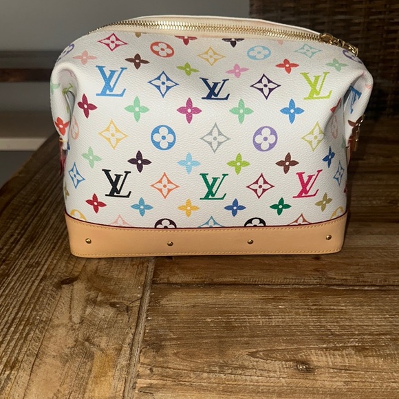 Louis Vuitton White Multicolor Cosmetic Bag - Picture 1 of 6